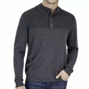 Club Room Men’s Blue Cotton Mock Neck Sweater Size 2XL